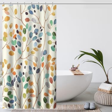 Драпірування для ванної кімнати Amaredom з квітковим принтом, 120x200 см