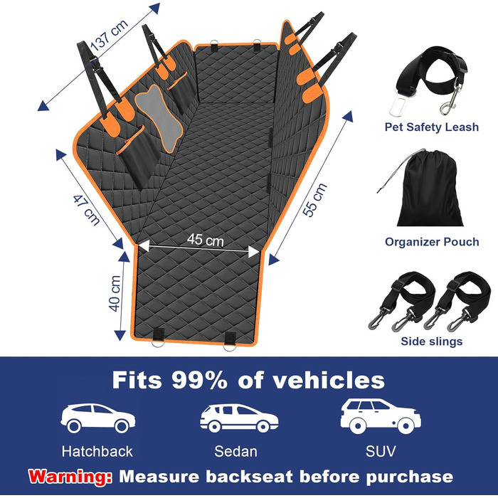 Водонепроникний килимок для собак Vortix на заднє сидіння авто – захист від бруду та шерсті