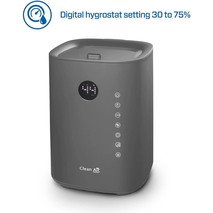 Зволожувач повітря з UVC-стерилізацією, іонізатором та ароматерапією Clean Air Optima CA-605 Smart Top Filling (Титан)