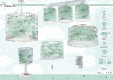 Dalber children's lamp pendant light hanging lamp Clouds green children's room lamp