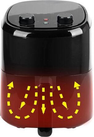 Аерофритюрниця Emerio 2.2L, без олії, 1000Вт, для однієї особи, швидкий нагрів, BPA Free, Cool Touch