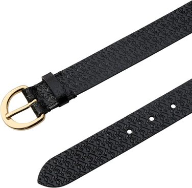 Ремінь Calvin Klein Classic Buckle Aop 30мм LV04K7019G, чорний (Чорний/CK Light Gold), 105 см