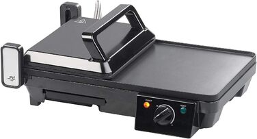 Rosenstein & Söhne 2-in-1 Electric Table Grill with Contact Grill & Grill Plate - 2000W