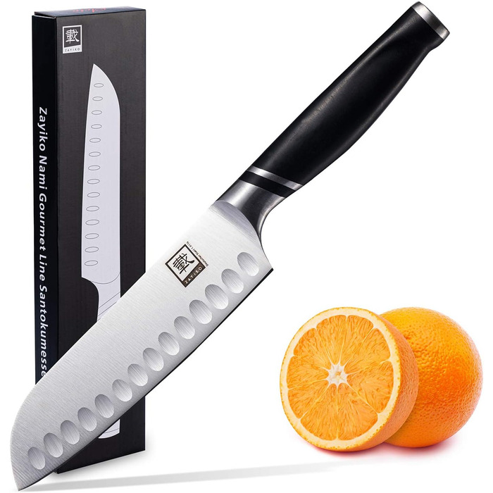 Кухонний ніж Zayiko NAMI Santoku: професійний, 30.5 см, з лезом 17 см з нержавіючої сталі та ергономічною ручкою ABS