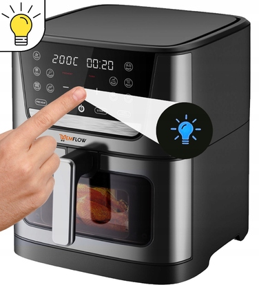 Аерофритюрниця MEMFLOW 8 л, 1800 Вт, 12 програм, сенсорне керування