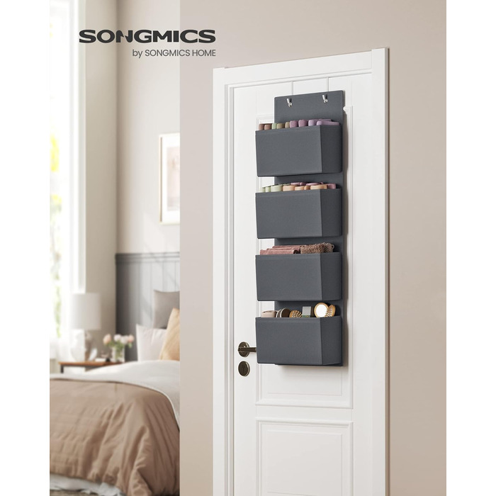 Органайзер для шафи SONGMICS з 4 кишенями, 12 x 33,5 x 100 см, сірий
