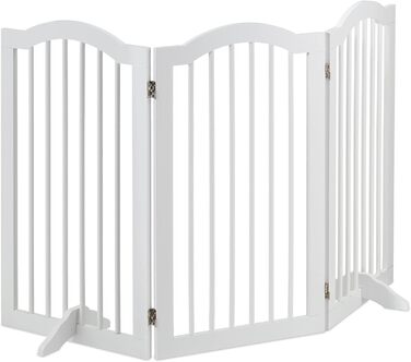 Захисне ворота Relaxdays для собак, 92x154 см, 3 елементи, біле, розкладне