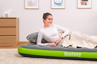 Надувний матрац Bestway Roll & Relax Twin 188x99x22 см, сірий, для відпочинку