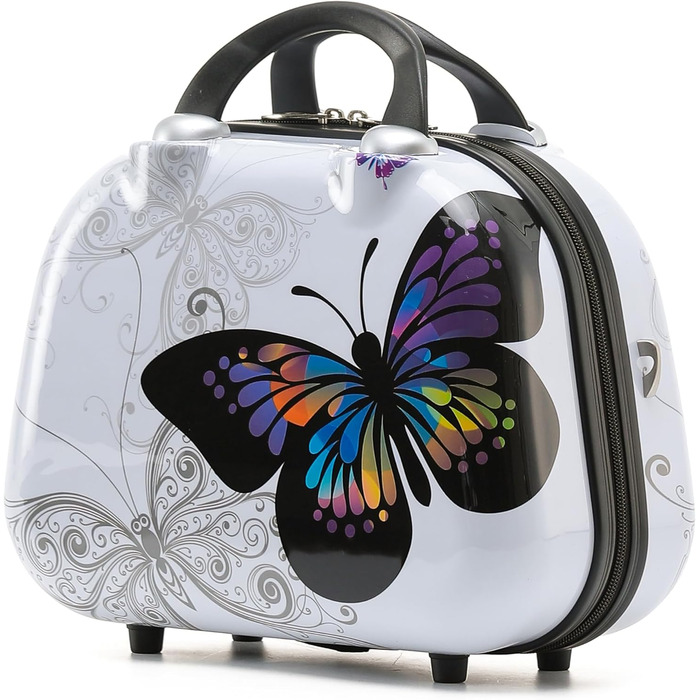 Набір валіз BEIBYE Butterfly 2060 з TSA-замком, 4 предмети: міцний пластиковий чемодан на колесах, ручна поклажа та б'ютікейс