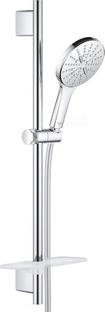 GROHE Vitalio SmartActive 130 Cube | Handshower 3 Spray Patterns | Chrome | 26595000 (Brstg.Set 600mm, round, Chrome)