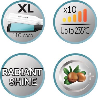 Випрямляч для волосся Remington S8550 Shine Therapy з LCD-дисплеєм: керамічне покриття з аргановою олією та вітаміном E, 150-230°C