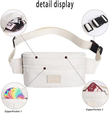 Поясна сумка на пояс для жінок та чоловіків, спортивна, водонепроникна, велика, для телефону, на бігу, бежева