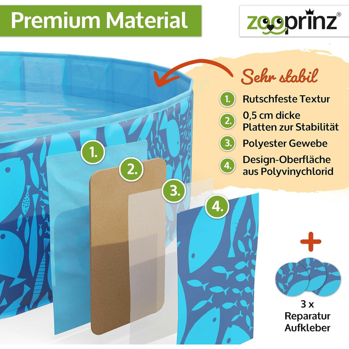 Зручний надувний басейн для собак, дітей - ZooPrintz, 120x30 см