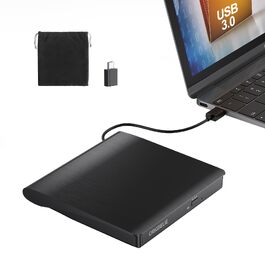 Зовнішній DVD-записувач ORIGBELIE USB 3.0, портативний CD-ROM привід +/-RW для ноутбука, ПК, MacBook, Windows, Linux