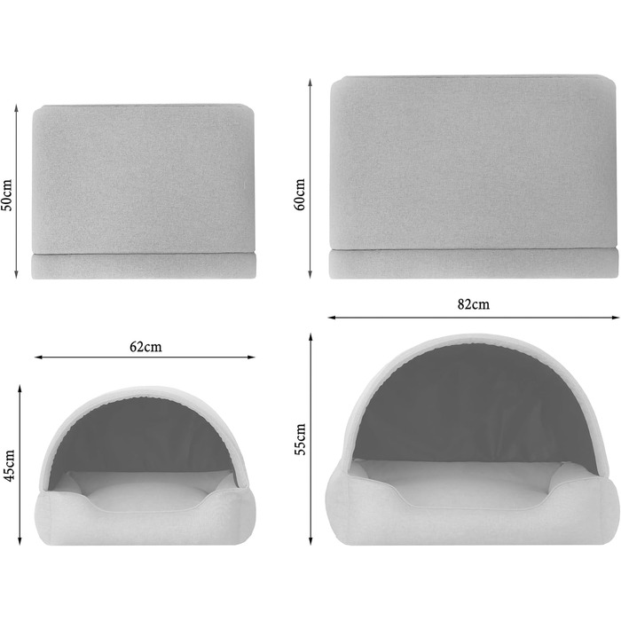 Квіткове ліжко для собак та котів, лежанка-софа, корзина для домашніх тварин, 82x58 см, бежевий колір