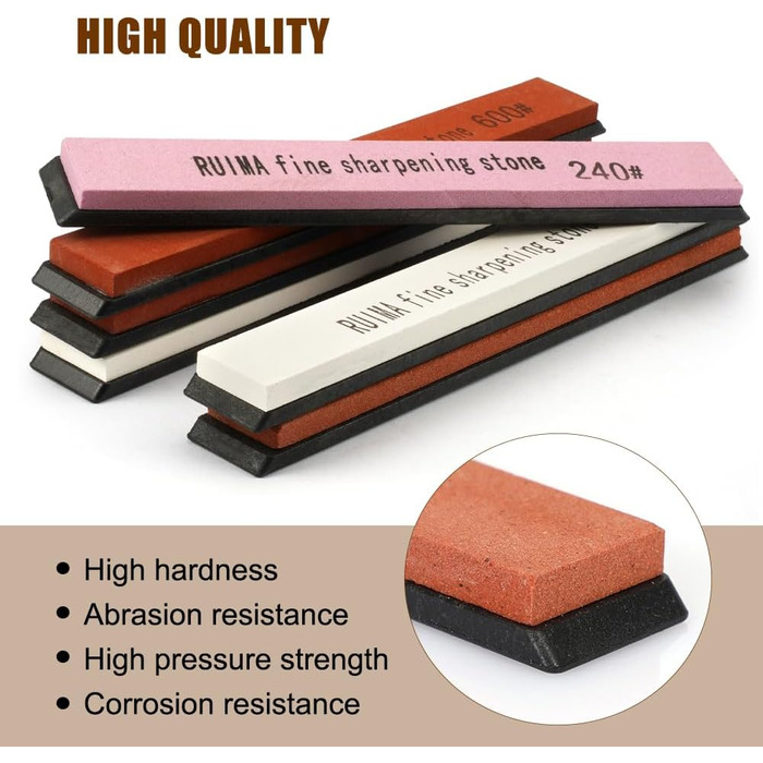 Набір точильних каменів для ножів (6 шт.) 120/240/600/1000/2000/3000 грит - професійний набір для кухні та відпочинку