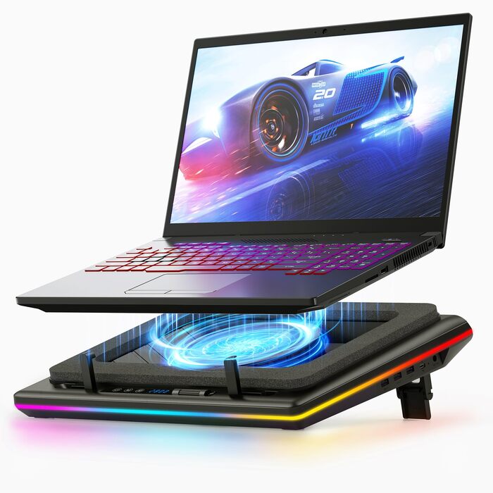 Ігровий охолоджувач для ноутбука llano V12 RGB з потужним турбовентилятором 5.5