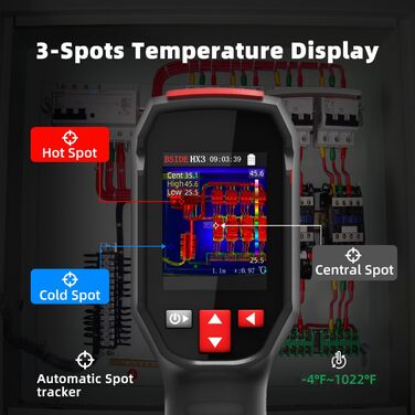 Тепловізор 240x240, 15 колірних палітр, інфрачервоний, діапазон -4°F - 1022°F, 25Hz, з лазерним покажчиком, FOV 50°, для огляду будинку та HVAC