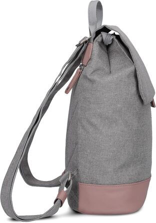 Two Ladies' Backpack Olli OR13 Daypack 7 Liter, robust, durable, water-resistant, padded back panel, main compartment with zipper, hidden pocket, mobile phone pocket, slip pockets, padded laptop compartment (Powder)