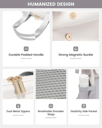 Стильний рюкзак LOVEVOOK для жінок: місткий, водонепроникний, для ноутбука 15.6/17.3 дюймів, ідеальний для роботи, навчання, подорожей (бежевий & світло-сірий)