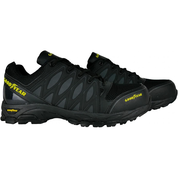 Черевики робочі Goodyear S1P/SRA/HRO для чоловіків, металозахисні, композитна підошва, розмір 42, чорно-жовті