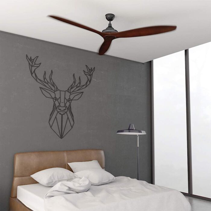 Вентилятор стельовий Cecotec Energysilence Aero 580, чорний/горіх, 3 лопаті