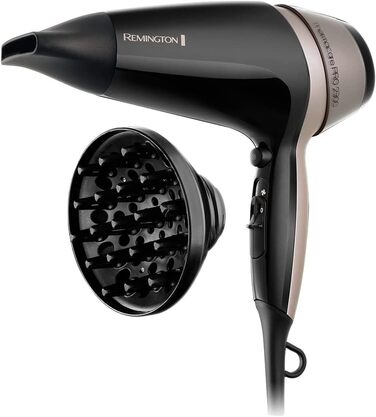 Фен Remington Power Dry D3010 (PRO) з іонізацією: 2000 Вт, компактний, стилінг-насадка, 3 режими нагріву, 2 швидкості, охолоджувальна кнопка, Eco-режим