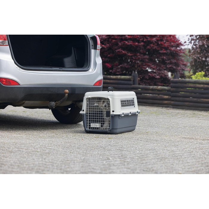 Karlie Nomad Pet Carrier - Front Loading, 68x51x47 cm - Lightweight Travel Cage for Cats & Dogs
