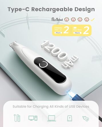 Триммер для собак PfotenTrim Pro: тиха машинка для стрижки лап, вух, обличчя з LED-підсвічуванням та Type-C зарядкою
