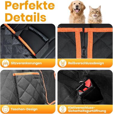 Автомобільна захисна накидка на заднє сидіння для собак, 600D, водовідштовхувальна, стійка до подряпин, з боковими захистами та оглядовим вікном, універсальна, для собак