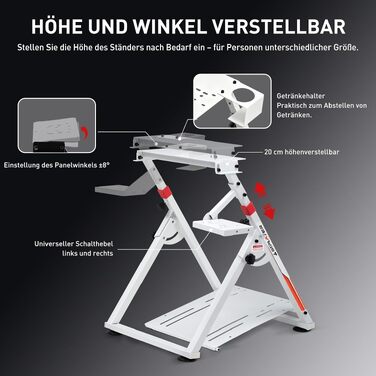 Ігровий стійка-держак для керма GTPLAYER Racing Wheel Stand з кріпленням для КПП V1 V2, регульований нахил, для PS4, Xbox, PC (Білий)