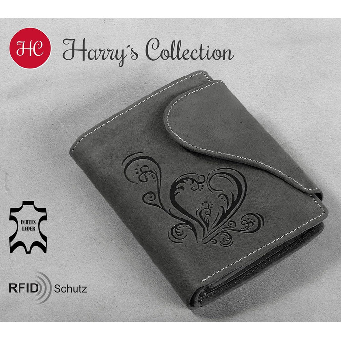 Harrys-Collection Women's Wallet in Vintage Style with Heart, Special Edition, Sizes: One Size, Colors: Cognac
