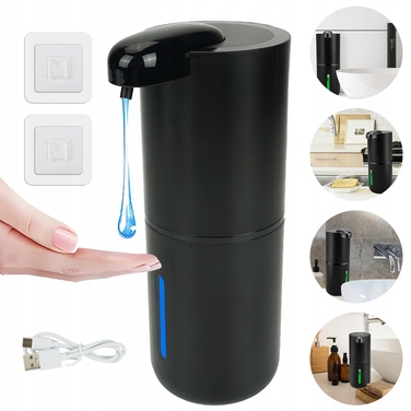 Безконтактний підлоговий дозатор для мила Bedee, 380 мл, чорний