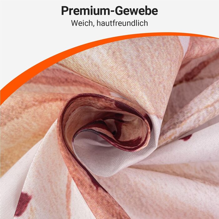 Штора для душу 240x200 см з квітами, поліестер, антигрибкова, водовідштовхувальна, з утяжеленим краєм, з кільцями (коричнева)