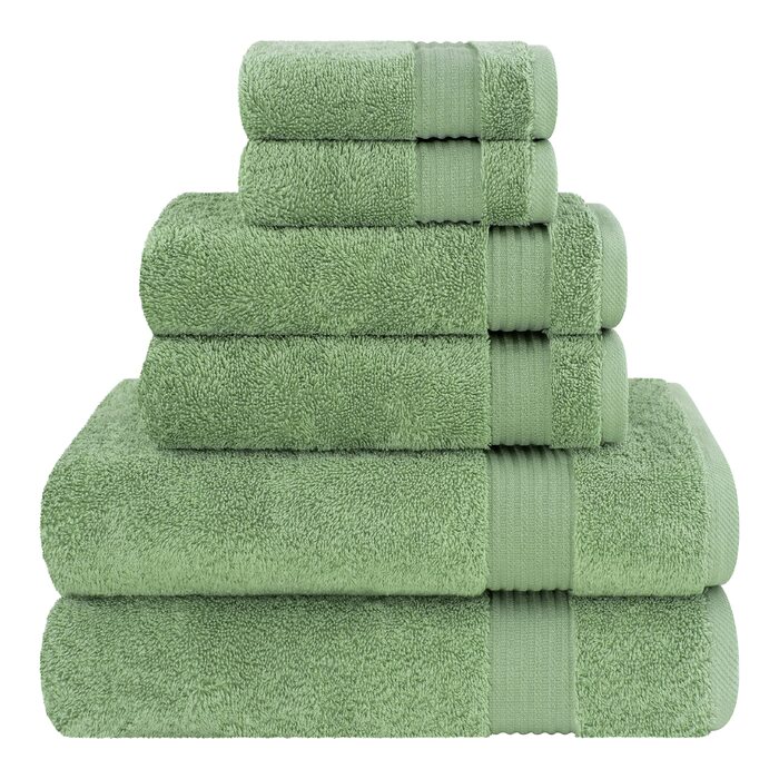 Набір рушників для ванної Cotton Paradise з 100% турецької бавовни, м'які та гігроскопічні, 6 предметів (2 банні, 2 для рук, 2 для обличчя), колір шавлія