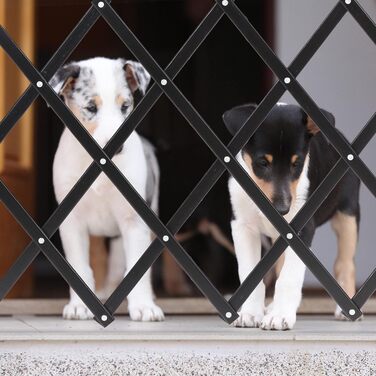 Захисне ворота для собак Relaxdays, розтяжне до 96 см, бамбук, чорний, для захисту сходів та дверей