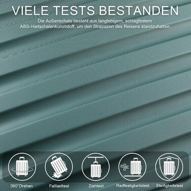 Валіза ручної поклажі TANTOMI: жорсткий корпус, телескопічна ручка, кодовий замок, для подорожей та ділових поїздок, світло-зелений колір