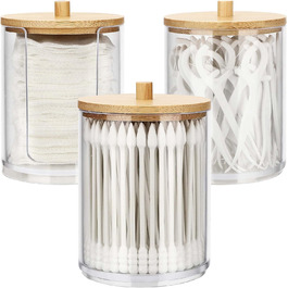 Контейнер для ватних паличок та дисків Miiepls, прозорий акриловий органайзер для косметики, 3 шт.