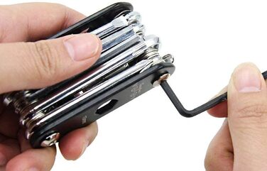 Набір інструментів для велосипеда WOTOW 16 в 1 - багатофункціональний велосипедний інструмент, комплект для ремонту велосипеда в дорозі, складаний інструмент для професійного ремонту велосипеда, мультитул для їзди на велосипеді на відкритому повітрі