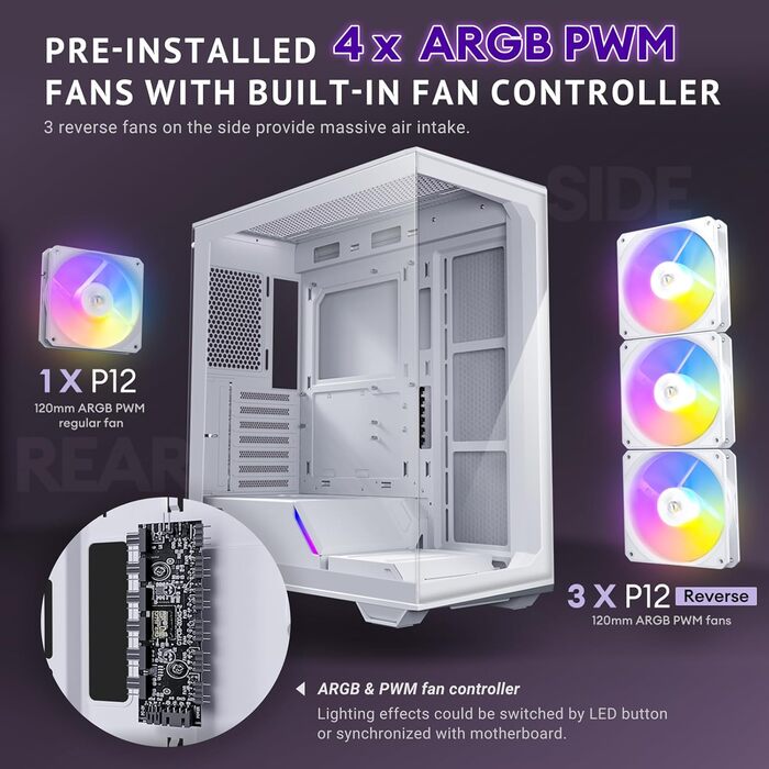 Корпус ПК GEH Antec C8 Wood Full Tower чорний (C3 ARGB White)