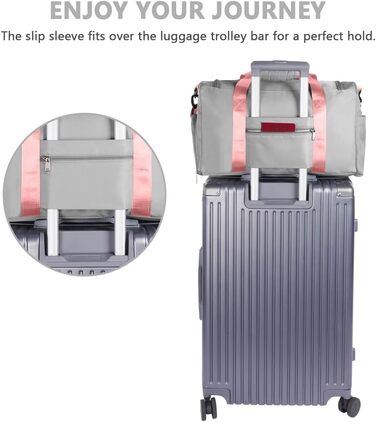 Спортивна сумка Flintronic 35L: водонепроникна дорожня сумка-валіза для подорожей, вихідних та спорту (з бізнес-ідентифікатором) - синій (#4 сірий & рожевий)