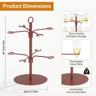 Башня для напоїв TJ.MOREE на 8 келихів Aperol Baum – підставка для коктейлів, подарунок для жінок, рожевий коктейльний столик для шампанського