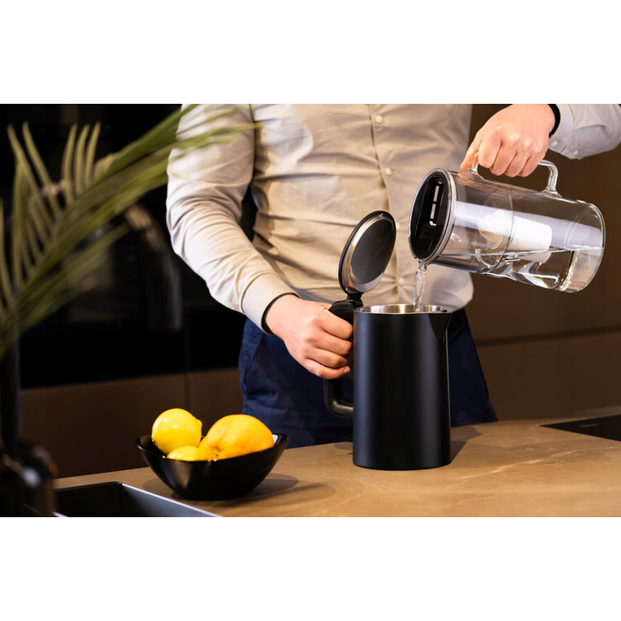 Скляний фільтр-кувшин Wessper D2 BOROSILICATE 3л, чорний + 6 фільтрів
