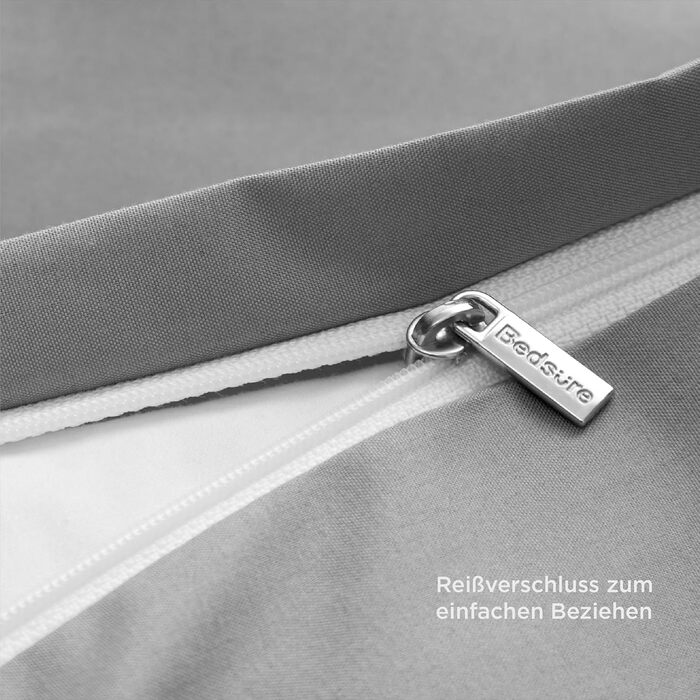 BEDSURE Комплект постільної білизни 135x200 см, 4 шт. (2 наволочки 80x80 см, 2 простирадла 135x200 см), сірий, мікрофібра, поліестер, ÖKO-TEX