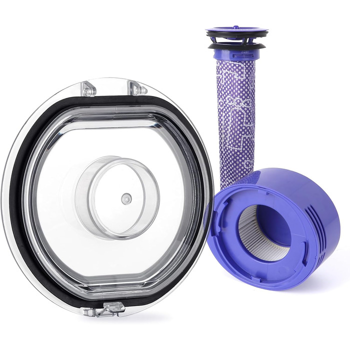Dyson V11/V15/SV14/SV15/SV22 Large Dust Bin Replacement - Compatible with V7/V8 Lid & Filters