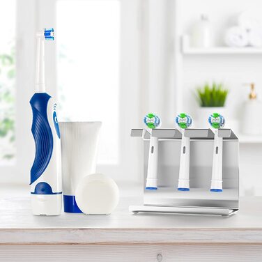 WIETRE Stainless Steel Brush Head Holder with Catch Basin | Fits Oral-B, iO, Philips Sonicare, Waterpik, Fairywill | Toothbrush Holder, Brush Head Holder (3-Pack)