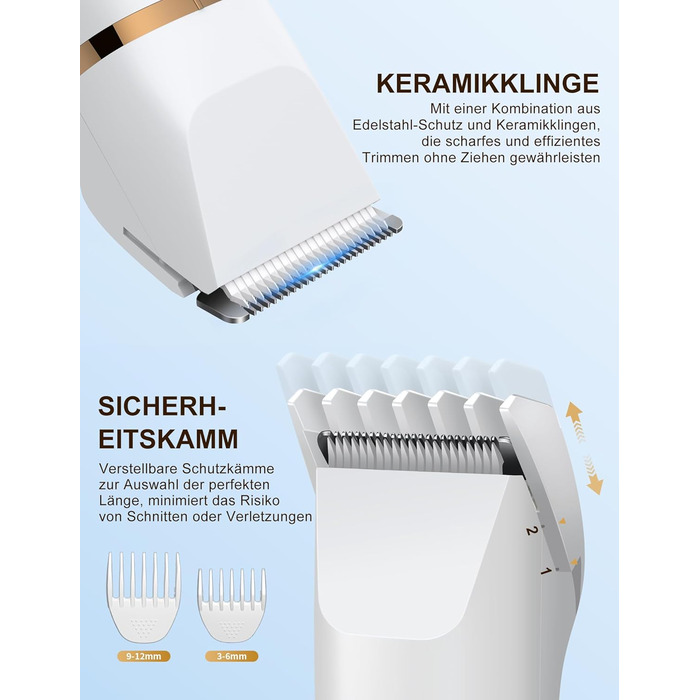 Електричний жіночий тример 3-в-1 для тіла: ноги, руки, зона бікіні. USB, водонепроникний, білий