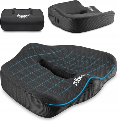 Ортопедична подушка для сидіння Feagar з ефектом пам'яті (Memory Foam) для розвантаження куприка
