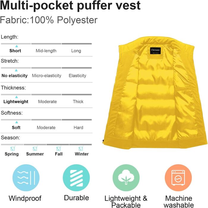 Чоловіча жилетка Chrisuno з пуховим наповнювачем, стеганий верх, для активного відпочинку та катання на лижах, армійного кольору (зелений)