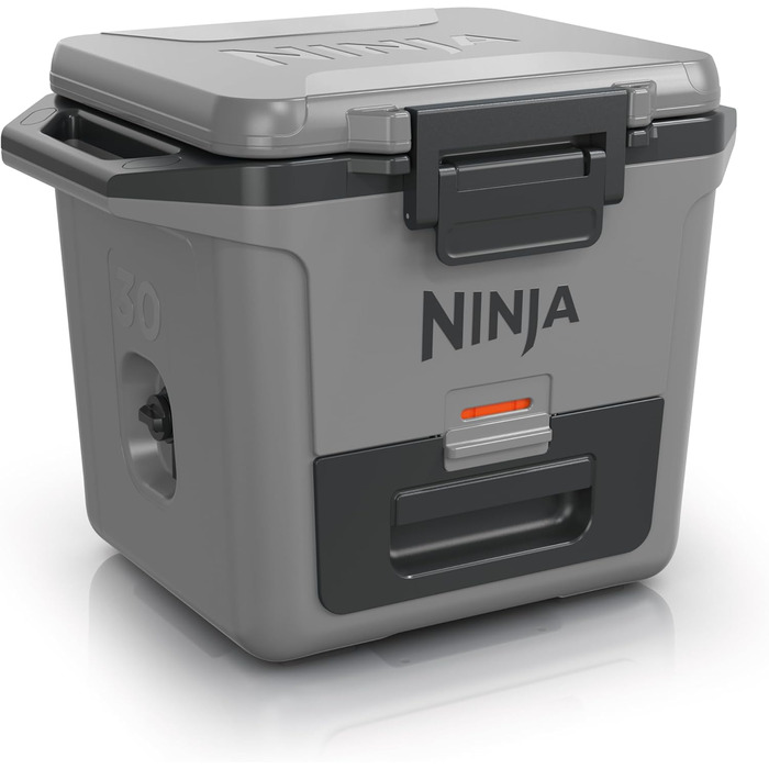 Ninja FrostVault Холодильник 28L, Преміум ізольована сумка-холодильник, зберігає лід до 6 днів, вбудований лоток для сухого льоду з температурою холодильника, вміщує 48 банок, Cloud White FB131EUWH, білий (сірий)